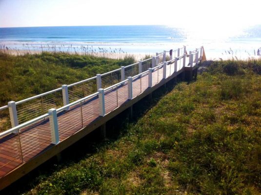 Beach Walkway with Cable Railing