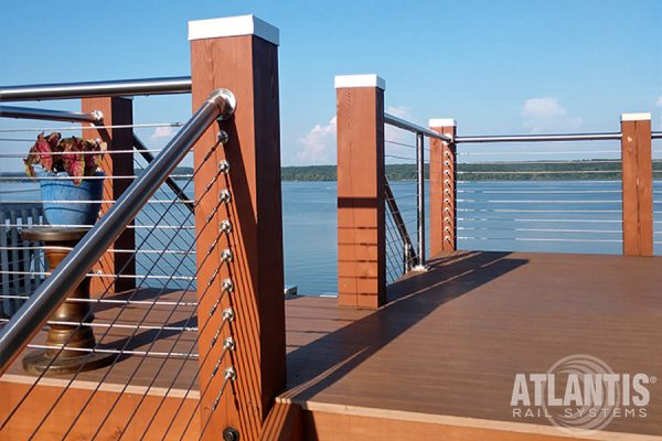 Cable Railing Deck Overlooking Water