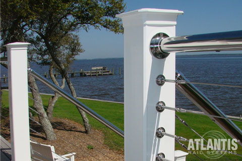 Cable Railing Staircase with Water View