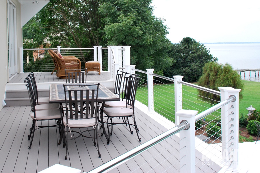 Cable Railing on Furnished Waterfront Deck