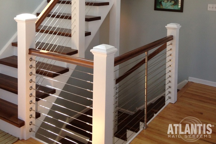 Cable Railing on U Shaped Staircase