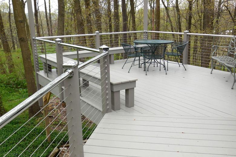 Cable Railing with Stainless Post Caps