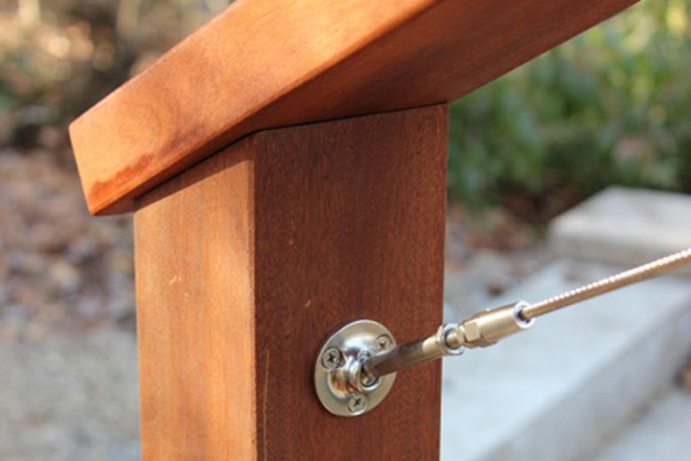 Closeup of Cable Railing Fitting