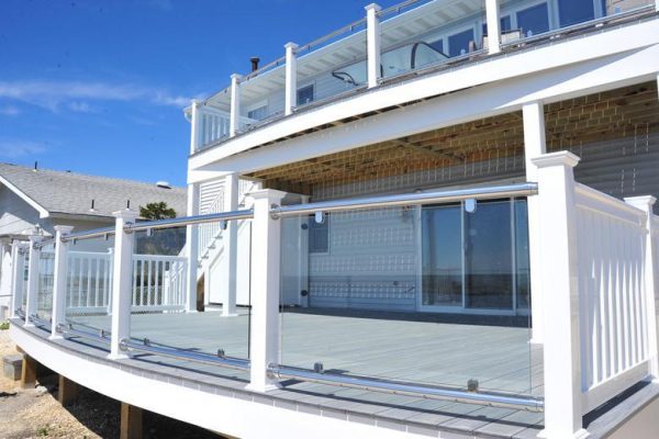 Glass Railing on Multi Level Deck