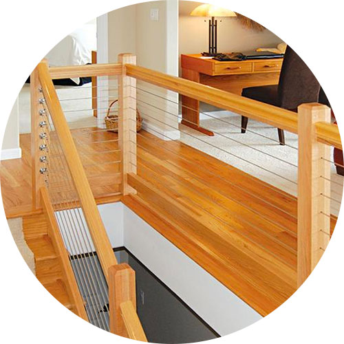 Horizontal Cable Railing on Stairs