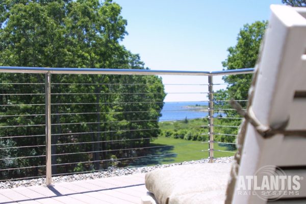 Stainless Cable Railing with View of Water
