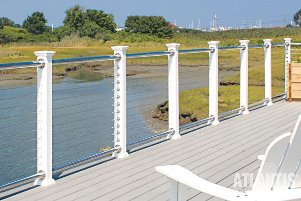 Waterfront Cable Railing on Gray Deck