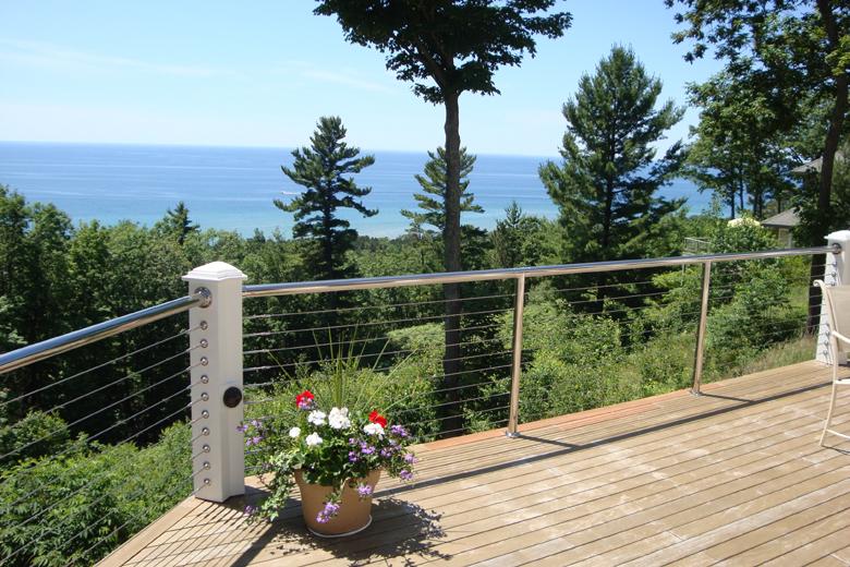 Waterfront Residence with Cable Railing