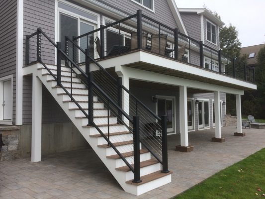 Aluminum Cable Railing System on Residential Stairs