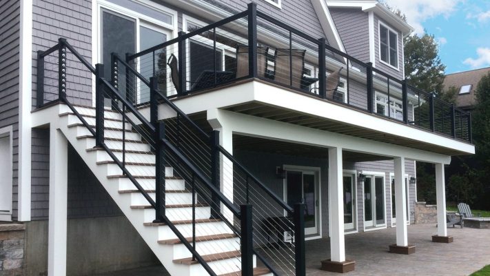 Aluminum Cable Railing on Backyard Deck