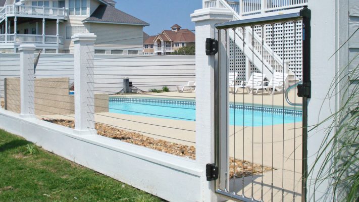 Cable Railing Gate By a Pool