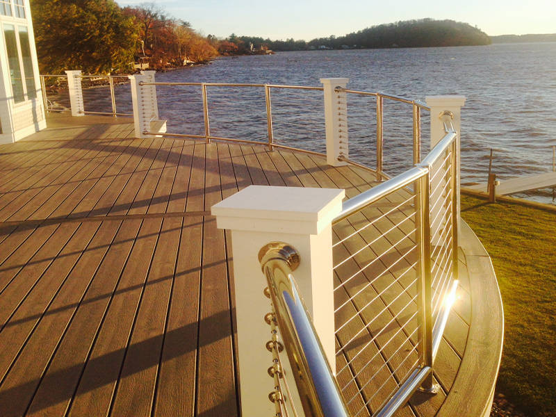 Cable Railing Overlooking the Ocean