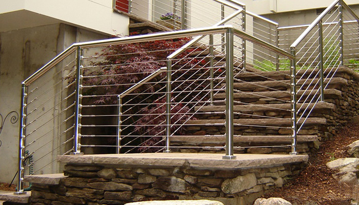 Cable Railing System on Stone Steps