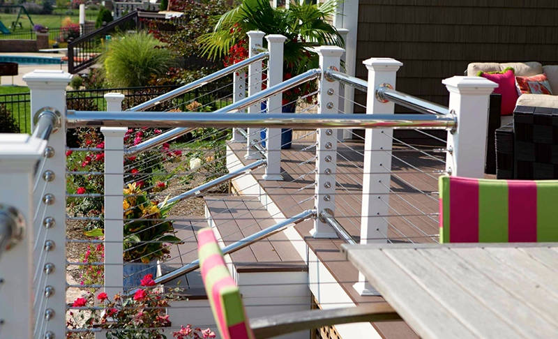 Cable Railing System with Stainless Handrail