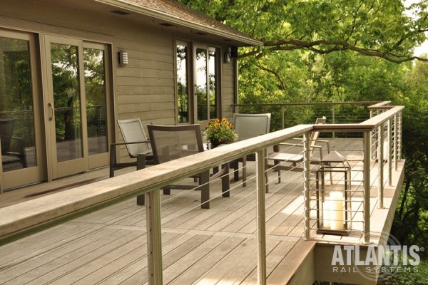 Stainless Steel Cable Railing with Tall Lantern