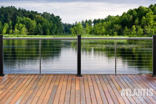 Aluminum Post Cable Railing System on Pond
