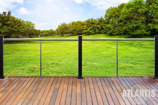 Aluminum Post Cable Railing in Field