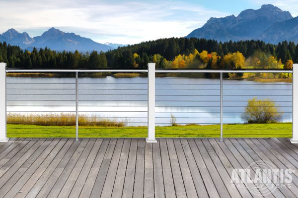 Cable Railing with White Posts