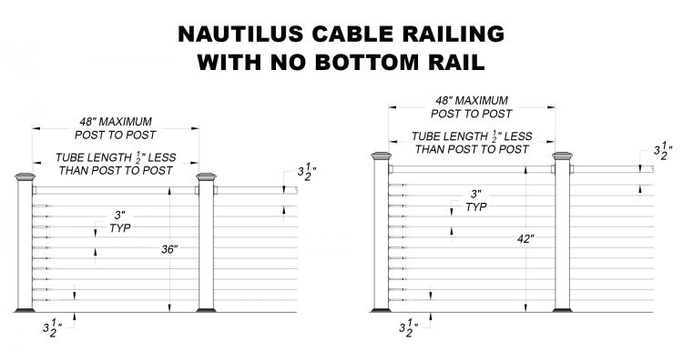 Nautilus Cable Railing with No Bottom Rail