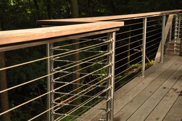 Stainless Cable Railing with Wood Hand Rail