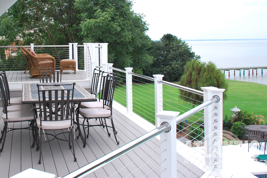 Cable Railing on Furnished Waterfront Deck