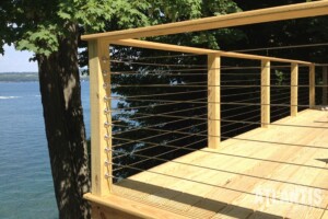 Cable Railing System on Deck by the Water