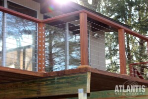 Cable Railing System on a Wooden Deck