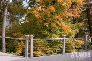 Cable Railing System with Autumn Trees