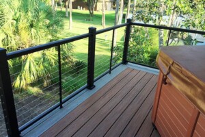 Cable Railing System with Hot Tub