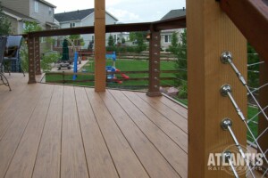 Cable Railing in Yard with Swing Set