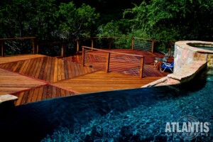 Cable Railing on Large Multi Level Deck with Pool
