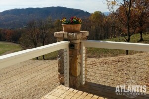 Cable Railing with Stone Column