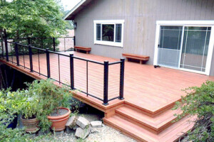 Railing with Stainless Steel Cable and Aluminum Posts
